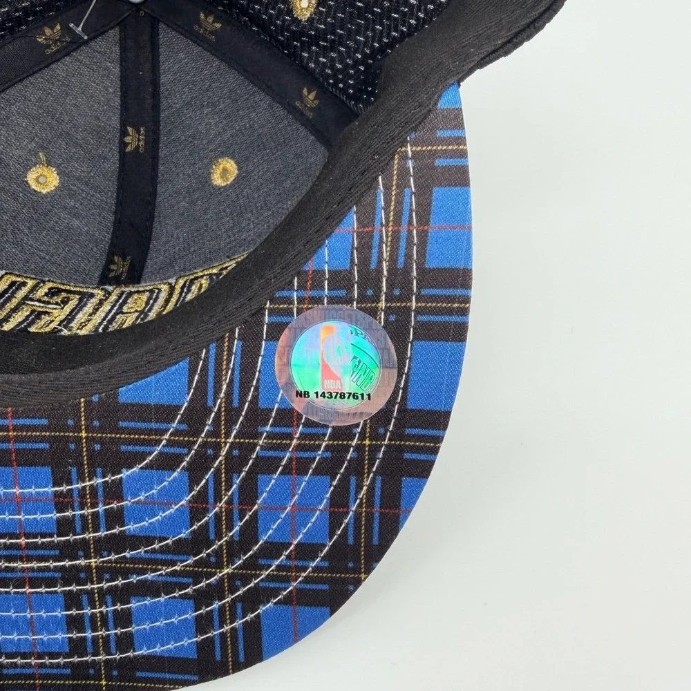 Adidas Orlando Magic Hat Mens 7 3/8 Black NBA Fitted Mesh Flat Brim Cap Retro
